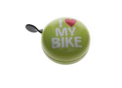 HBS Sonnette De V&eacute;lo I Love My Bike 80mm Ding Dong - Vert