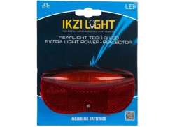 Ikzi Feu Arrière + Catadioptre 3 LED 50mm - Rouge/Noir