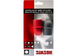 Simson Simmy 3 Set &Eacute;clairage LED Piles - Rouge/Gris